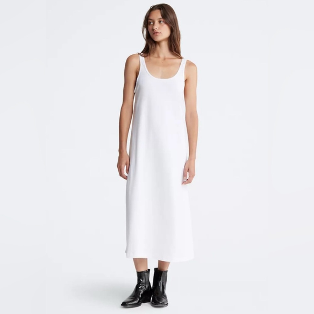 Calvin Klein Modern Stretch White Tank Dress Small